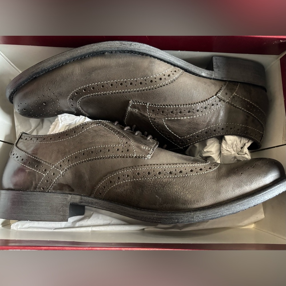 Hush Puppies Mens’s Zack Shoes Grey Leather Sz12